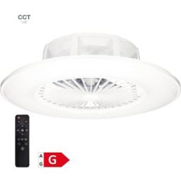Ventoinha de Teto Ø56cm c/ Iluminação LED CCT Regulável c/ Comando (Branco) - GSC
