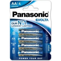 Blister 4 Pilhas Alcalinas 1,5V LR6 AA - Panasonic EVOLTA