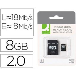 Cartão Memória MicroSD 8GB (CLASS 4) c/ Adaptador SD - Q-CONNECT