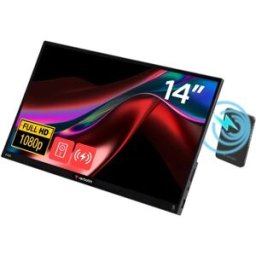 Monitor Portátil Touch LED 14" PMT-14 Full HD 16:9 c/ PowerBank 5000mAh (Preto) - VERBATIM