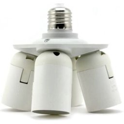 Suporte Adaptador Lampada E27 -> 4x E27