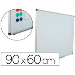 Quadro Branco Rocada Aco Vitrificado Magnetico Moldura Alum. Cantos PVC 90X60 cm c/Bandeja