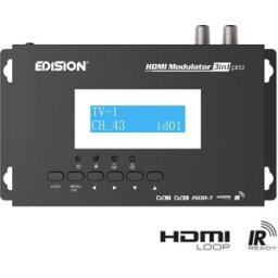 Modulador HDMI "3-EM-1" Pro p/ DVB-T/DVB-C/ISDB-T c/ Loop-through HDMI e IR Tx - EDISION