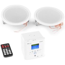 Sistema de Som Amplificado Bluetooth/USB/FM c/ 2 Colunas Tecto 5" (BTW30SET) - Power Dynamics