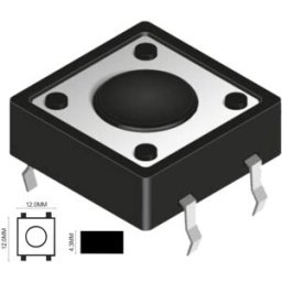 Velleman Tact Switch ON OFF (12 x 12 x 4,3 mm)