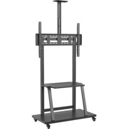 Suporte de Chão ECO c/ Rodas / Bandeja de DVD e Suporte Câmera p/ Monitor/TV de 37~100" - AISENS