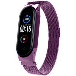 Correia Metálica Milanesa Íman p/ Mi Band 5 e Mi Band 6 (Roxo) - XIAOMI