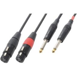 Cabo 2x Jack 6,3mm Macho Mono - Canon Femea (1,5 mts) - POWER DYNAMICS CONNEX