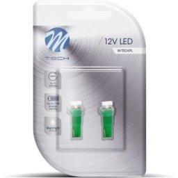 M-TECH Blister 2x Lampadas 1 LED SMD 12V T05 - Verde