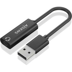 Placa de Som USB-A Jack 3.5 (Preto) - AISENS