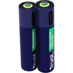 Blister 2x Pilhas Recarregáveis AAA 500mAh c/ Carregamento por USB-C - TRUST