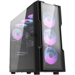 Caixa ATX DK431 + 4 Ventoinhas RGB (Preto) - DARKFLASH