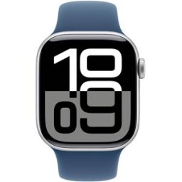 Apple Watch Series 10 GPS 42mm Alumínio Prateado c/ Bracelete Desportiva Azul Denim S/M