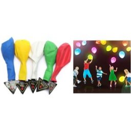 Pack 5 Balões Coloridos c/ Lampadas LED