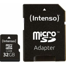Cartão de Memória 32GB microSDHC Class 10 + Adaptador - INTENSO