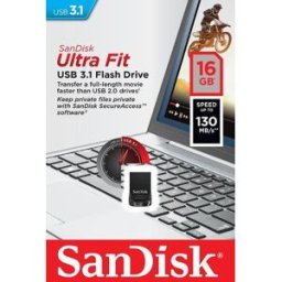 Pen Drive USB Ultra Fit 16GB 3.1 (Preto) - SANDISK