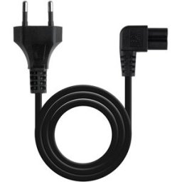 TOOQ Cabo de Alimentação Angular CEE7/16 Macho - Acoplador C7 Fêmea Preto (3 metros) - NANOCABLE