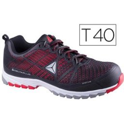 Sapatos De Seguranca Deltaplus De Poliuretano E Malha S1P Preto E Vermelho Formato 40 - FARU