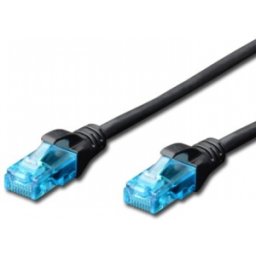 Cabo de Rede RJ45 Cat5e U/UTP Preto (20cm) - EWENT