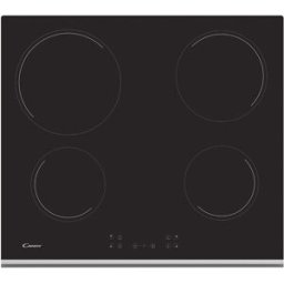 Placa de Vitrocerâmica c/ 4 Bocas 590x520mm 6500W (Preto/Inox) - CANDY
