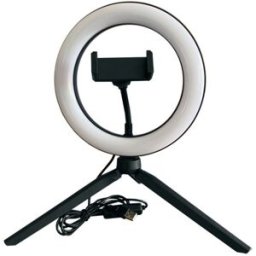 Pack Candeeiro LED 12,5W Dimável 10" + Tripé com Suporte Smartphone p/ Estúdio Fotográfico