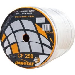 Bobine Cabo Coaxial Duplo Fino RG5 5mm Branco (305 mts) - IBEROSAT