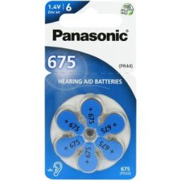 Pack 6x Pilhas p/ Aparelhos Auditivos - PR675/PR44/AZA675 - PANASONIC