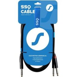 Cabo Conector estéreo 6,3 mm Macho - 2 x Jack Mono 6,3 mm Macho (2mts) - SSQ