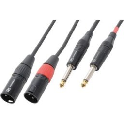 Cabo 2x Jack 6,3mm Macho Mono - Canon Macho (1,5 mts) - POWER DYNAMICS CONNEX