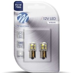 Blister 2x Lampadas BA15s 13 LEDs SMD5050 12V Branco F. 6000K - M-TECH