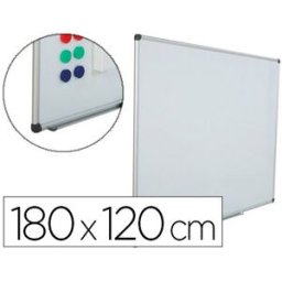 Quadro Branco Rocada Aco Vitrificado Magnetico Moldura Alum. Cantos PVC 180X120 cm c/Bandeja