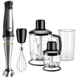 Varinha Mágica + Acessórios 1,25L 1000W MultiQuick 7 MQ 7045X (Preto/Inox) - BRAUN