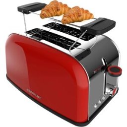 Torradeira Dupla Toastin´ Time 850W (Vermelho/Inox) - CECOTEC