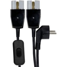 Cabo Alimentação 2x Fichas Cerâmica 10/16A + Interruptor para Fornos Electricos (1 metro)