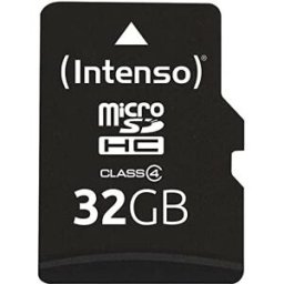Cartão de Memória 32GB microSDHC Class 4 + Adaptador - INTENSO