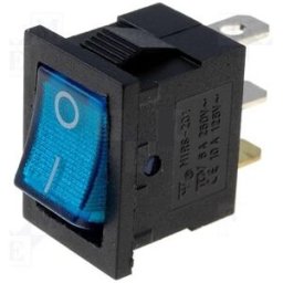 Interruptor Luminoso ON-OFF SPST 1C, 2P, 15A / 12VDC - Azul