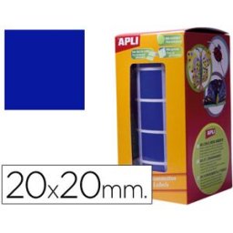 Etiquetas Auto Adesivas Apli Quadradas 20 mm Azul em Rolo