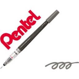 Pincel Pentel Gfl c/ Tinta a Base de Agua Cinzento Ponta de Nylon, Portatil c/ Tampa Recarregavel