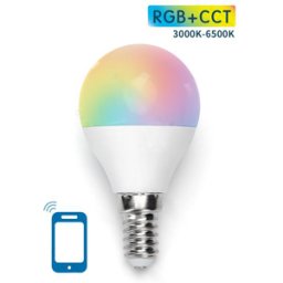 AIGOSTAR Lampada Smart LED Inteligente E14 G45 Wi-Fi 220V 7W RGB + Branco 3000K ~ 6500K