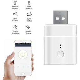 Adaptador USB 5V Inteligente s/ Fios Wi-Fi - Sonoff Micro