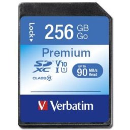 Cartão de Memória SDXC 256GB (Classe 10) - VERBATIM