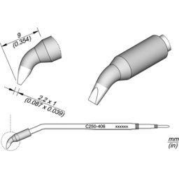 Ponta p/ Cinzel Curvado 2.2 x 1mm p/ AL250 e AP250 - JBC
