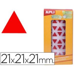 Etiquetas Auto Adesivas Apli Triangulares 21X21X21 mm Vermelho em Rolo