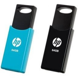 Pack 2x Pen Drive 64GB USB 2.0 (Preto/Azul) - HP