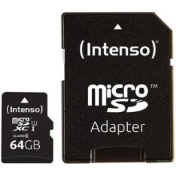 Cartão de Memória 64GB UHS-I Premium Class 10 + Adaptador - INTENSO