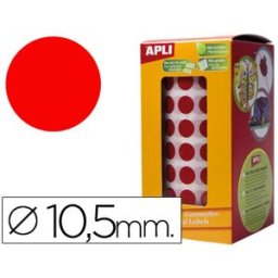 APLI Etiquetas Auto Adesivas Circulares 10,5 mm Vermelho em Rolo