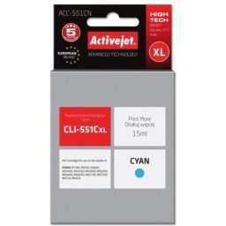 Tinteiro Compatível CLI-551C Canon (Ciano) - ACTIVEJET