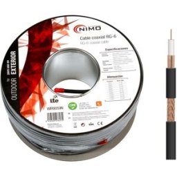 Bobine Cabo Coaxial RG6 Ø6.8mm EXTERIOR Preto (100 mts) - NIMO