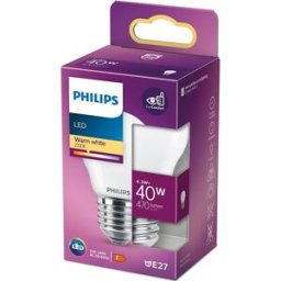 Lâmpada LED 220-240V E27 4,3W Branco Q. 2700K 470Lm - PHILIPS