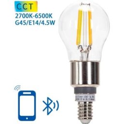AIGOSTAR Lâmpada LED Inteligente E14 G45 Filamento Mesh Bluetooth 4,5W 2700K~6500K 470Lm (Transparente)